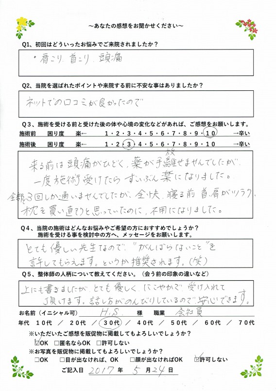 アンケート用紙