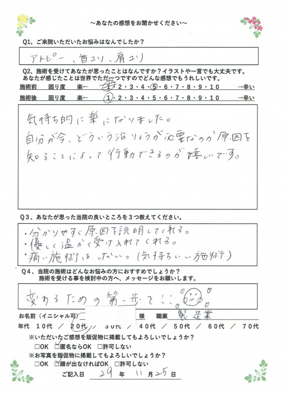 アンケート用紙