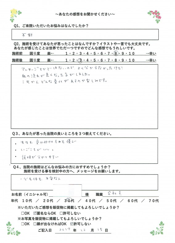 アンケート用紙