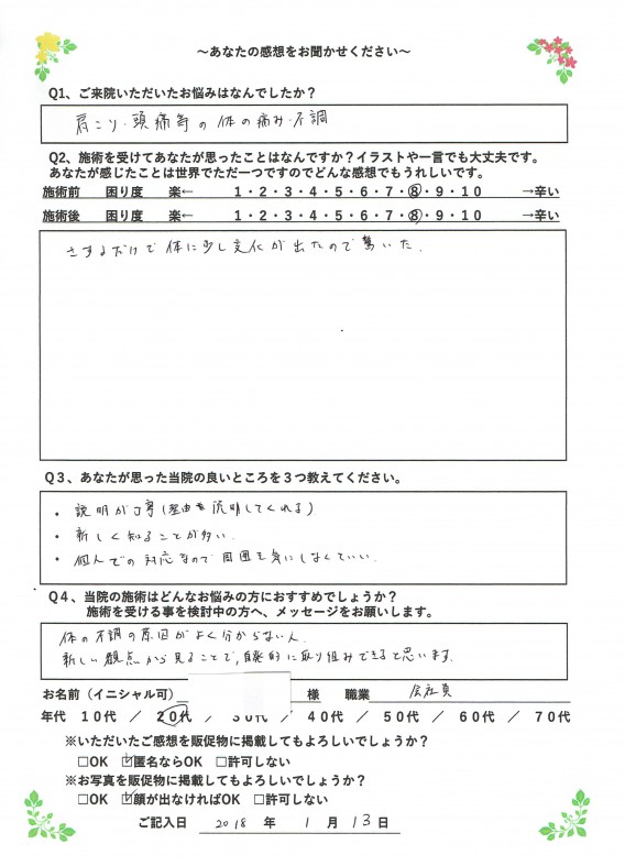 アンケート用紙