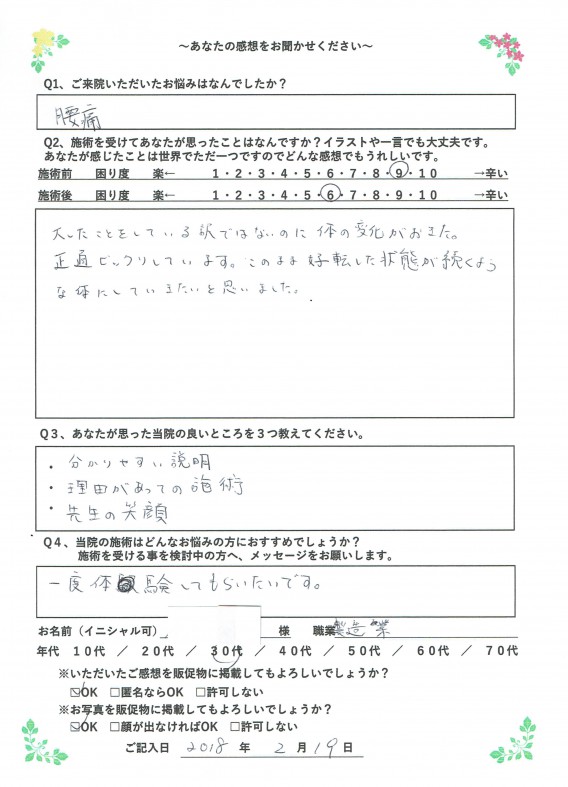 アンケート用紙
