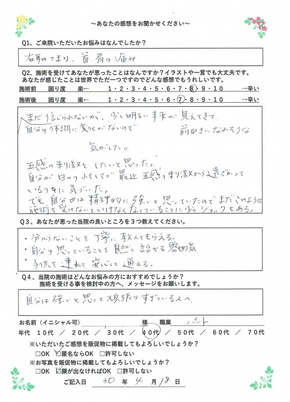 アンケート用紙