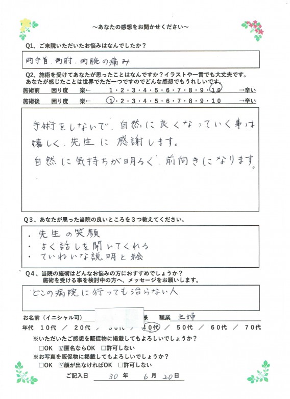 アンケート用紙
