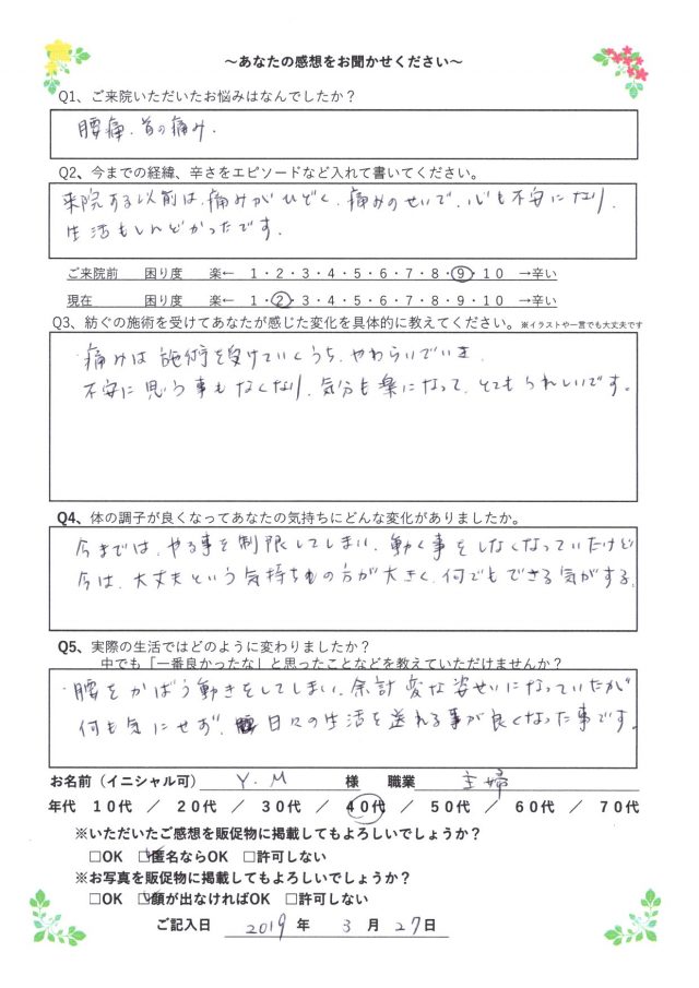 アンケート用紙