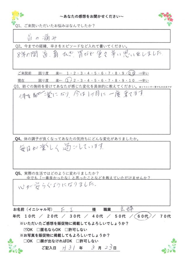 アンケート用紙