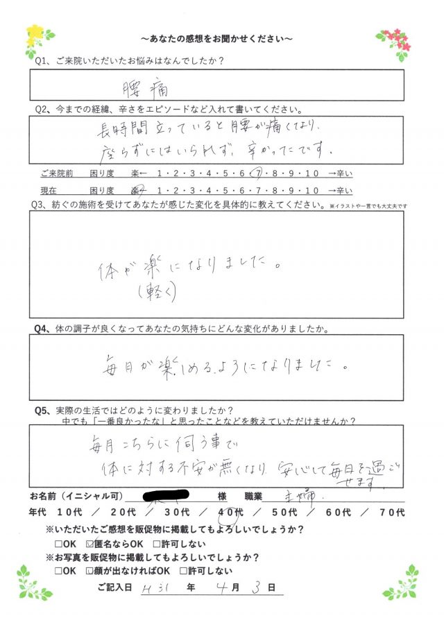 アンケート用紙