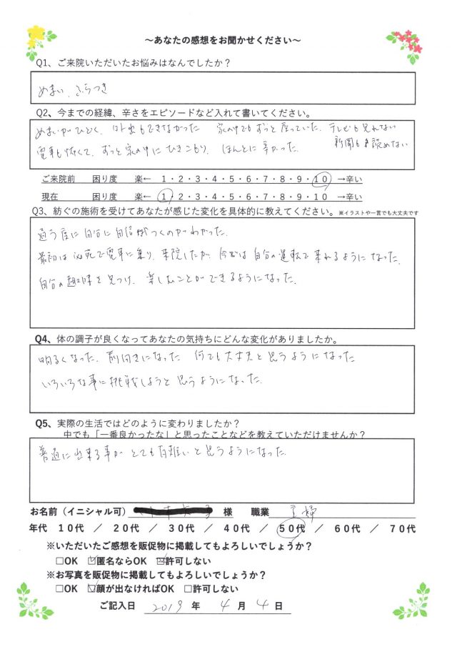 アンケート用紙