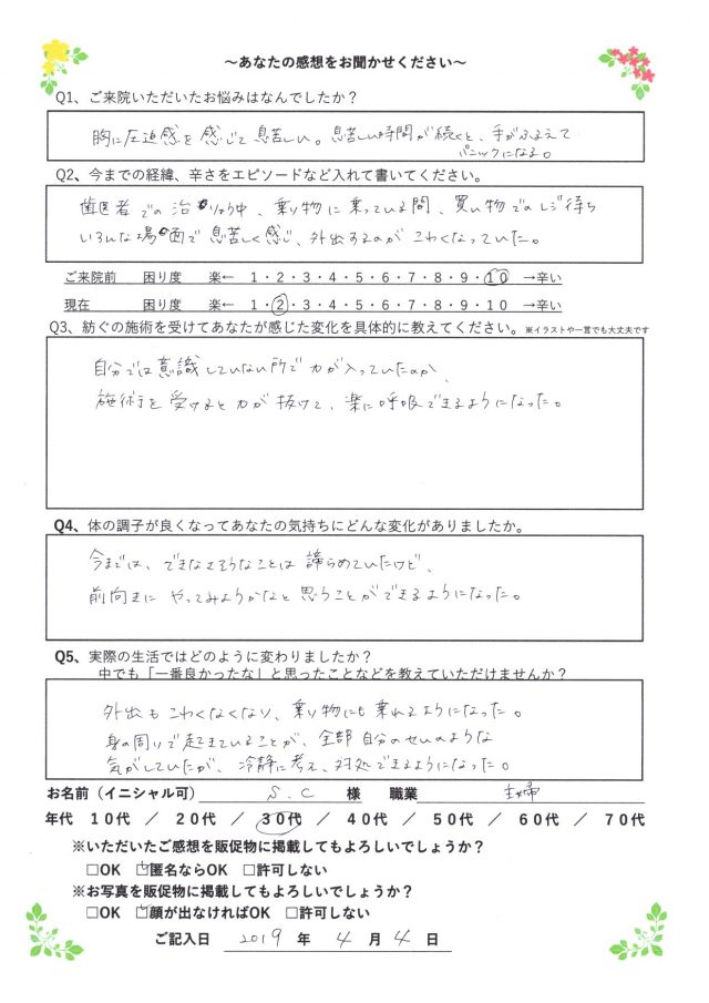 アンケート用紙