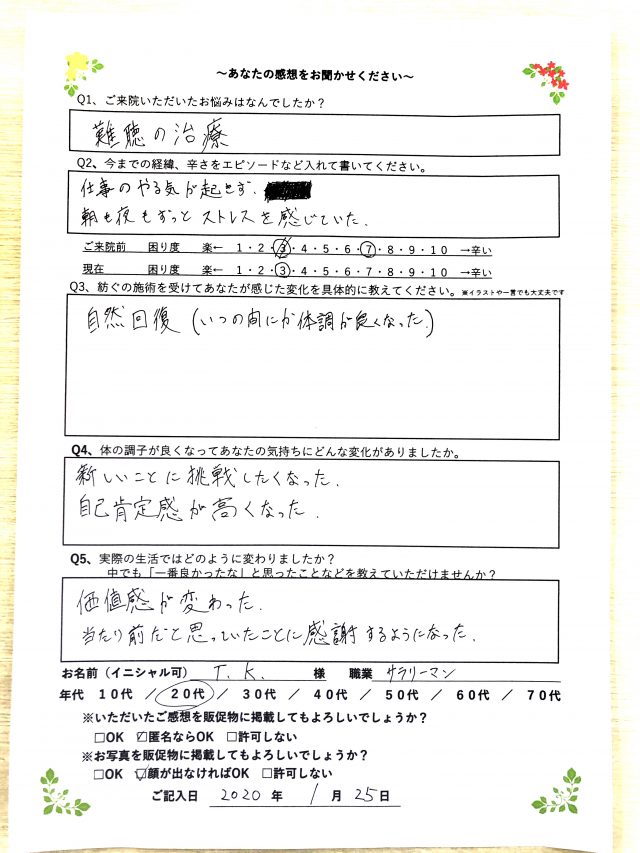 アンケート用紙