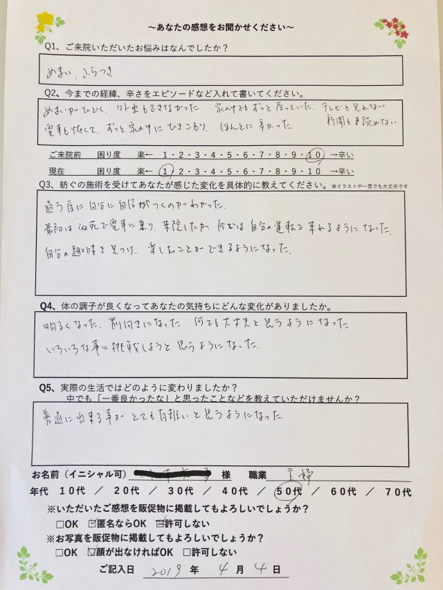 アンケート用紙