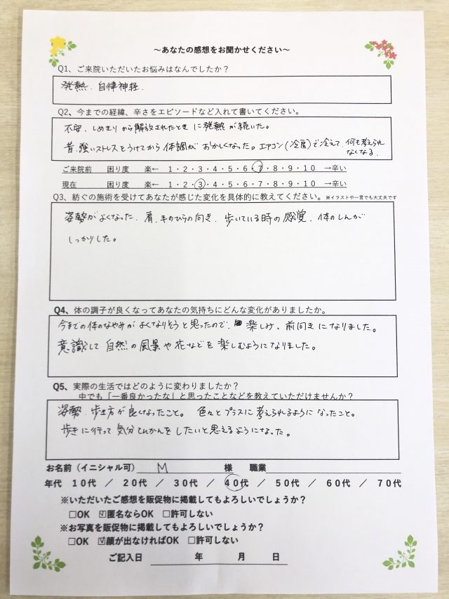 アンケート用紙