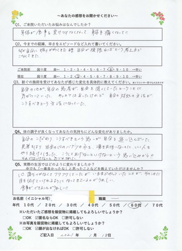 アンケート用紙