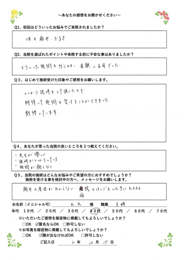アンケート用紙