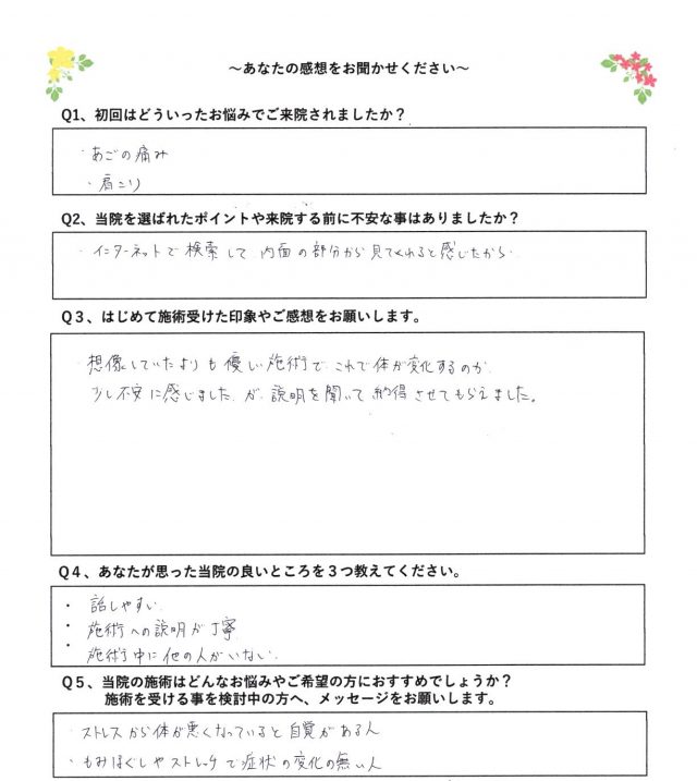 アンケート用紙