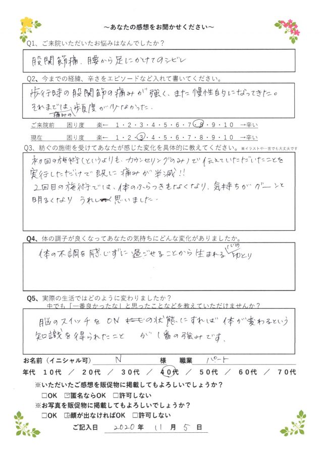 アンケート用紙
