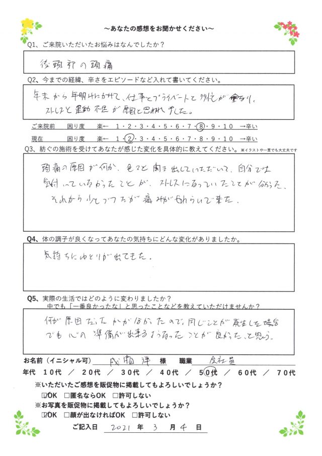 アンケート用紙