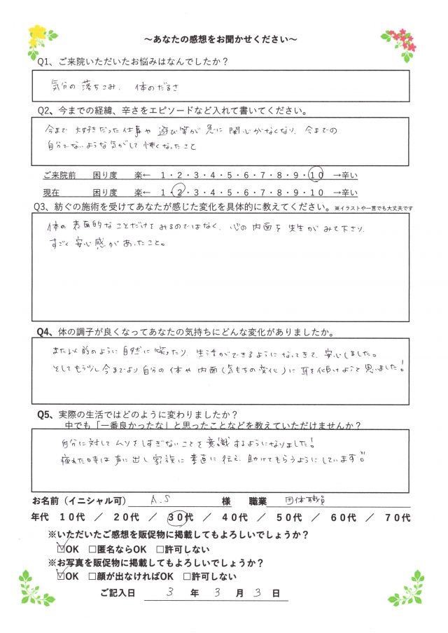 アンケート用紙