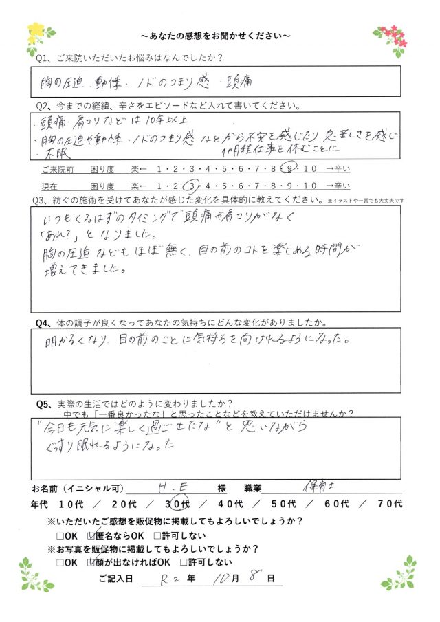 アンケート用紙