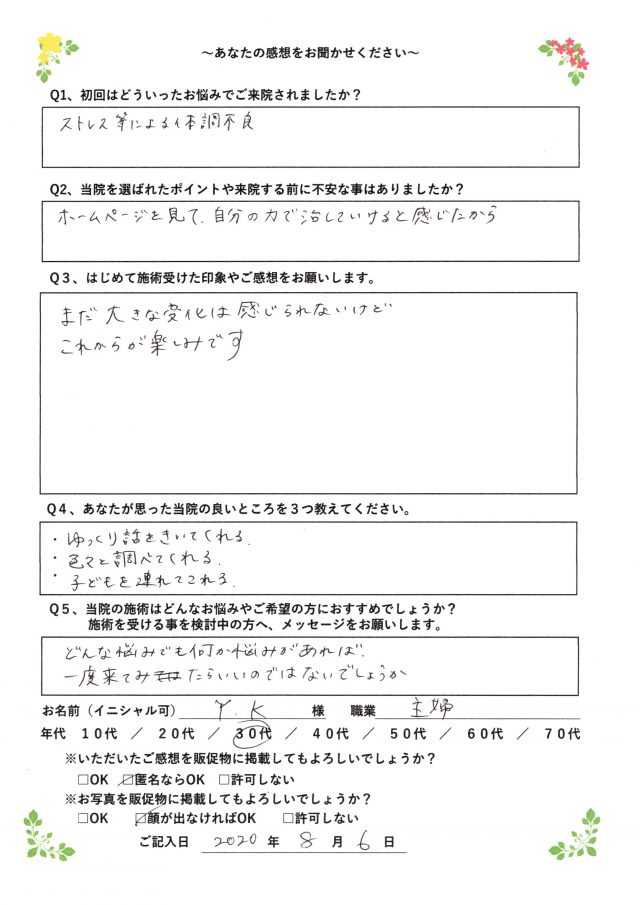 アンケート用紙
