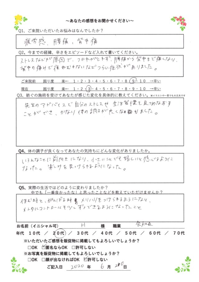 アンケート用紙