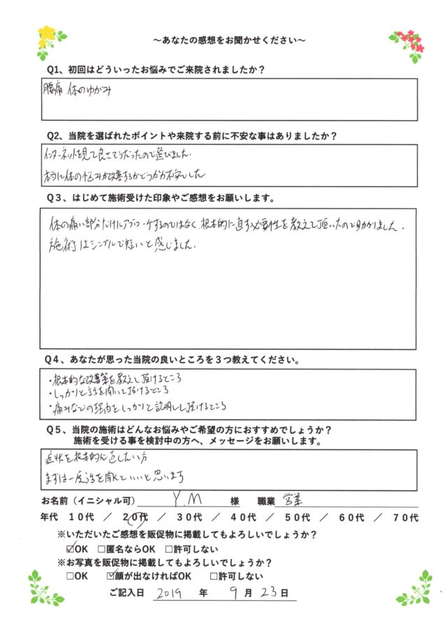 アンケート用紙