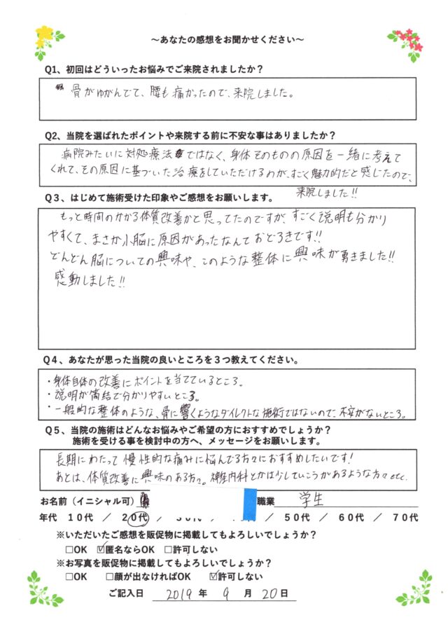 アンケート用紙