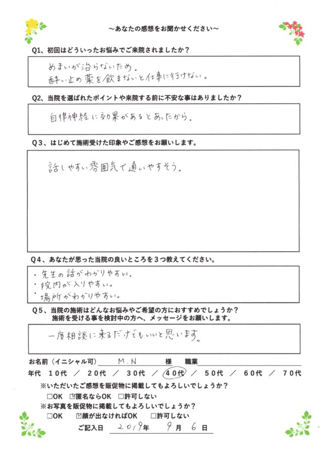 アンケート用紙