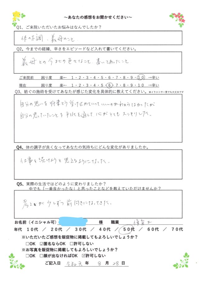 アンケート用紙