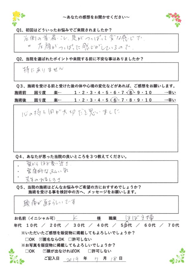 アンケート用紙