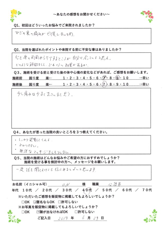 アンケート用紙