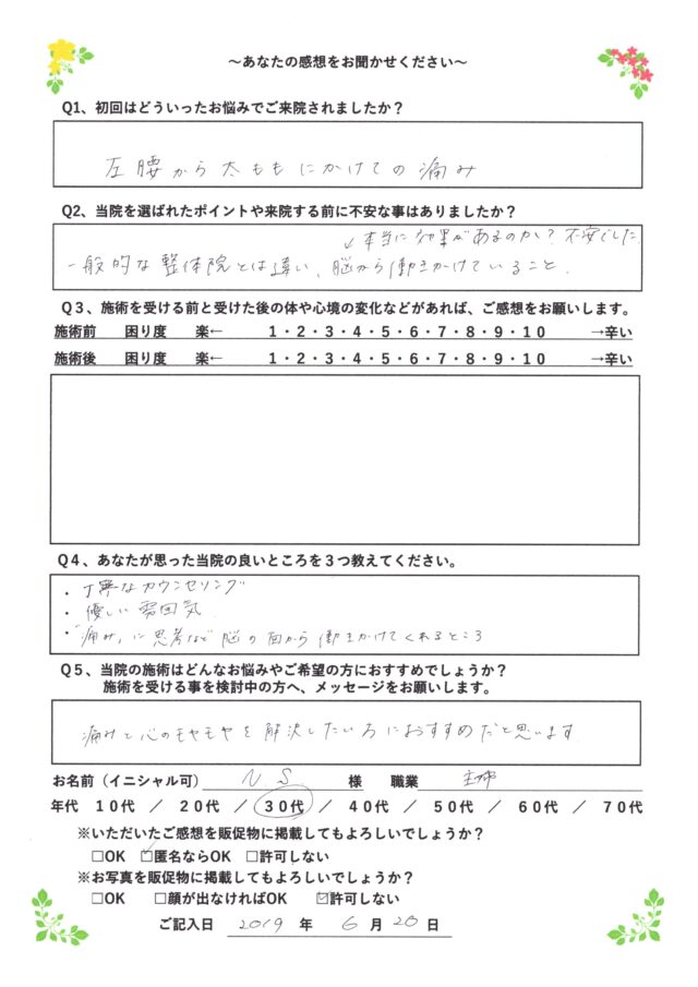 アンケート用紙