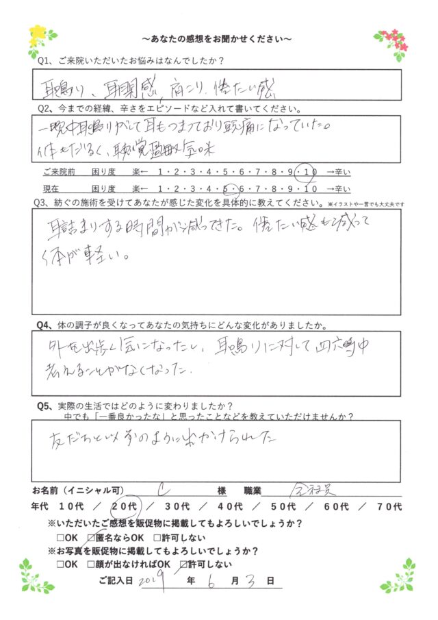 アンケート用紙