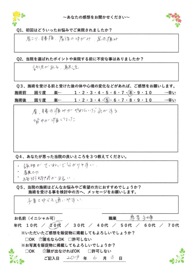 アンケート用紙