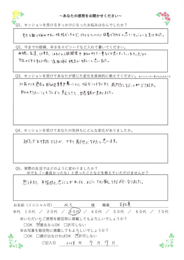 アンケート用紙