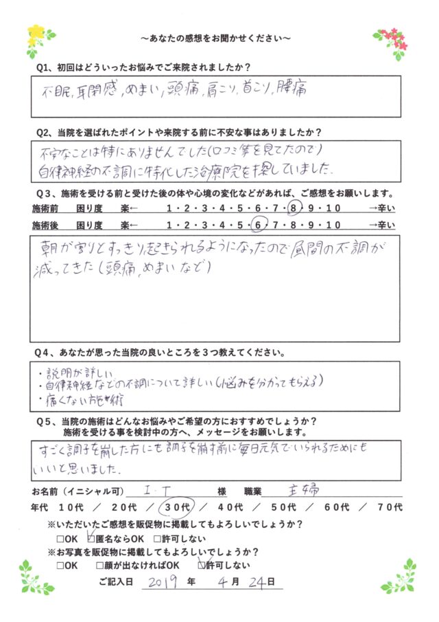 アンケート用紙