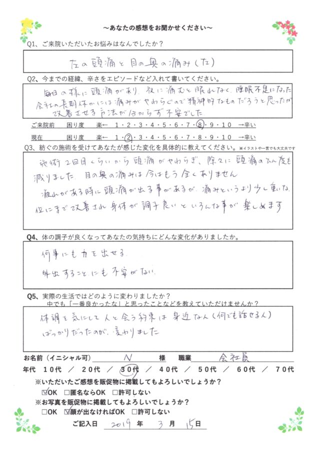 アンケート用紙