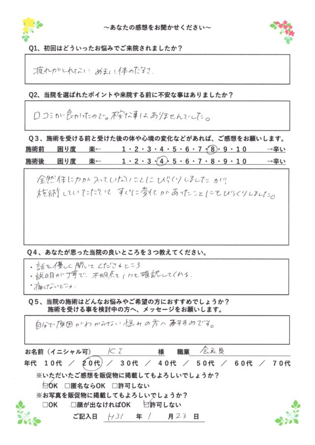 アンケート用紙