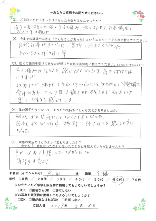 アンケート用紙