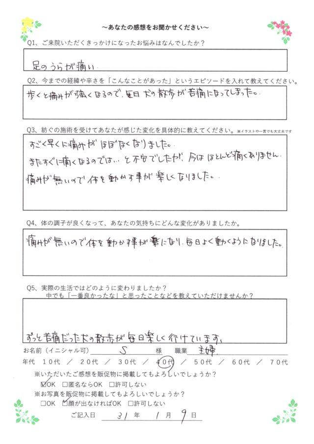 アンケート用紙