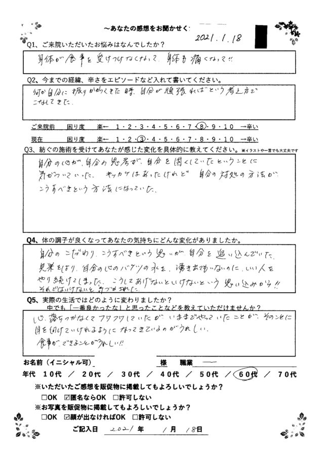 アンケート用紙