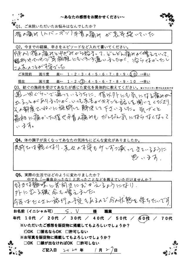 アンケート用紙