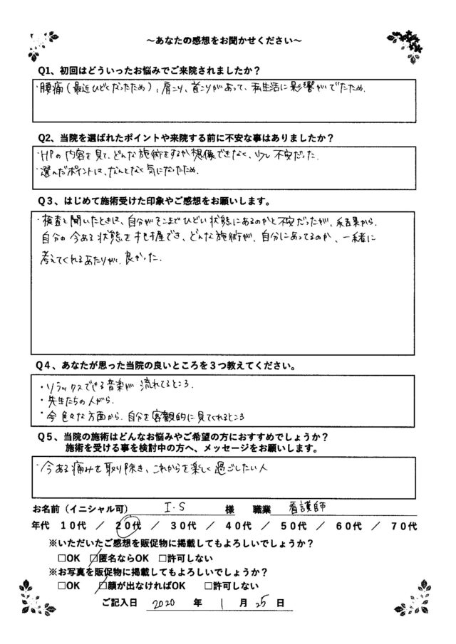 アンケート用紙