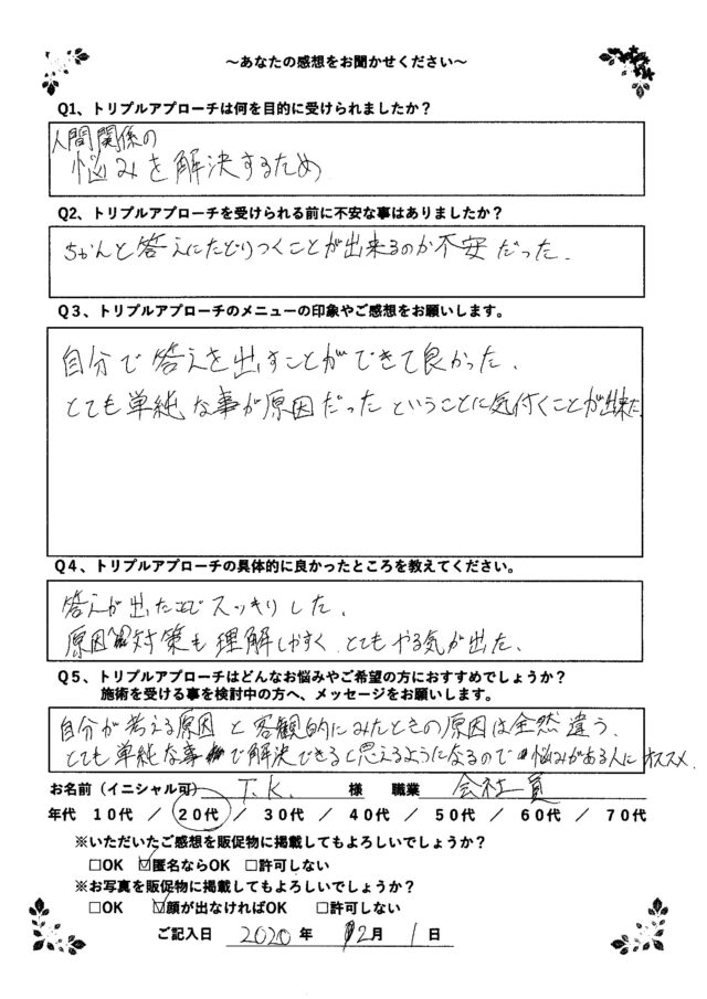 アンケート用紙