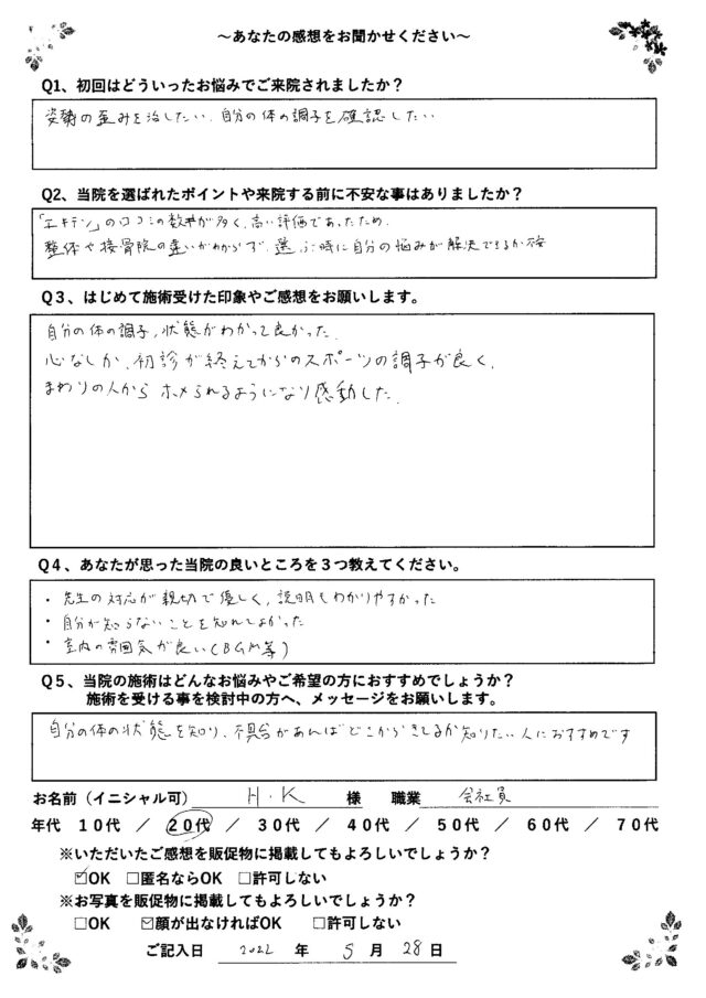 アンケート用紙