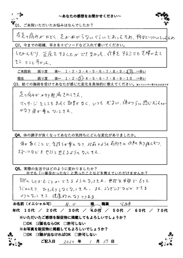アンケート用紙