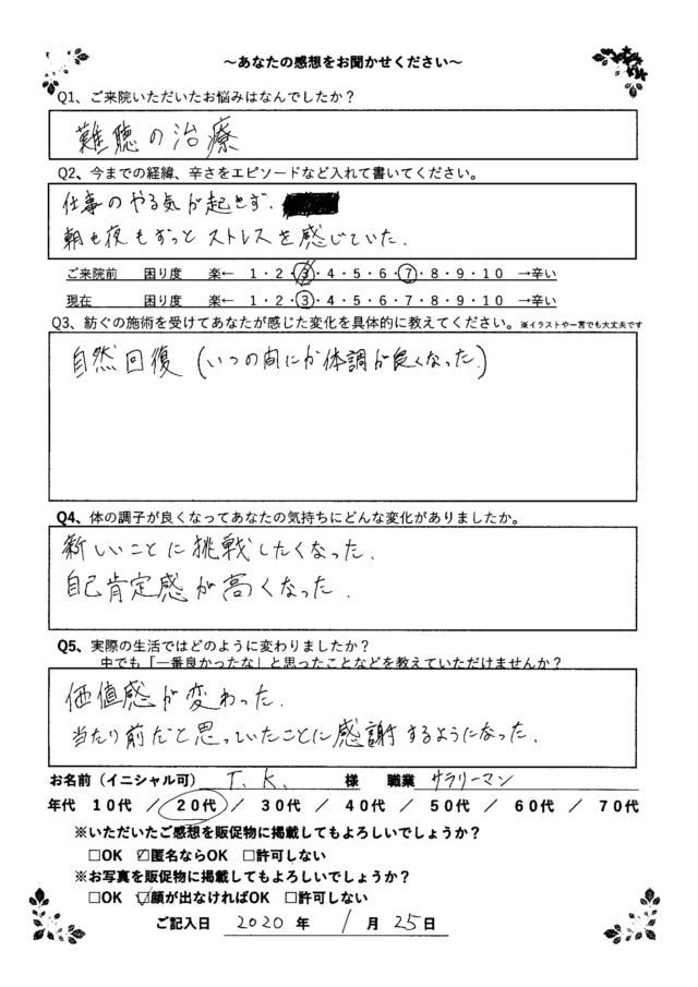 アンケート用紙
