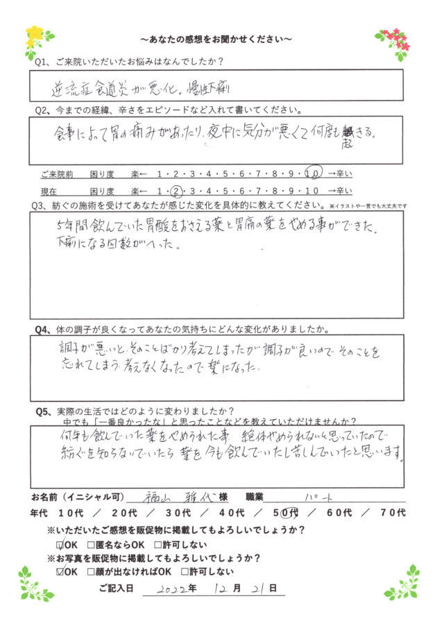 アンケート用紙