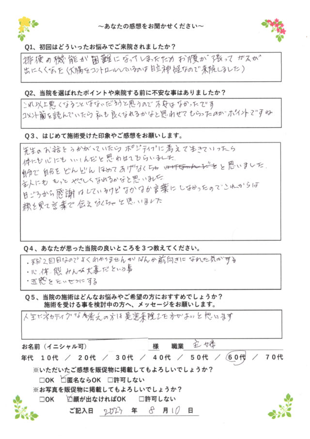 アンケート用紙
