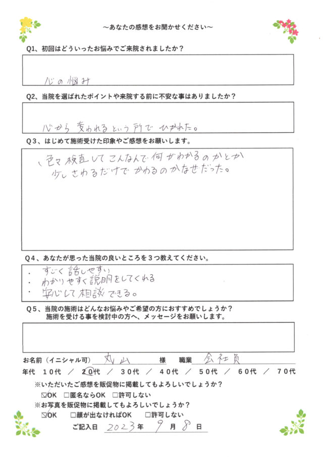 アンケート用紙