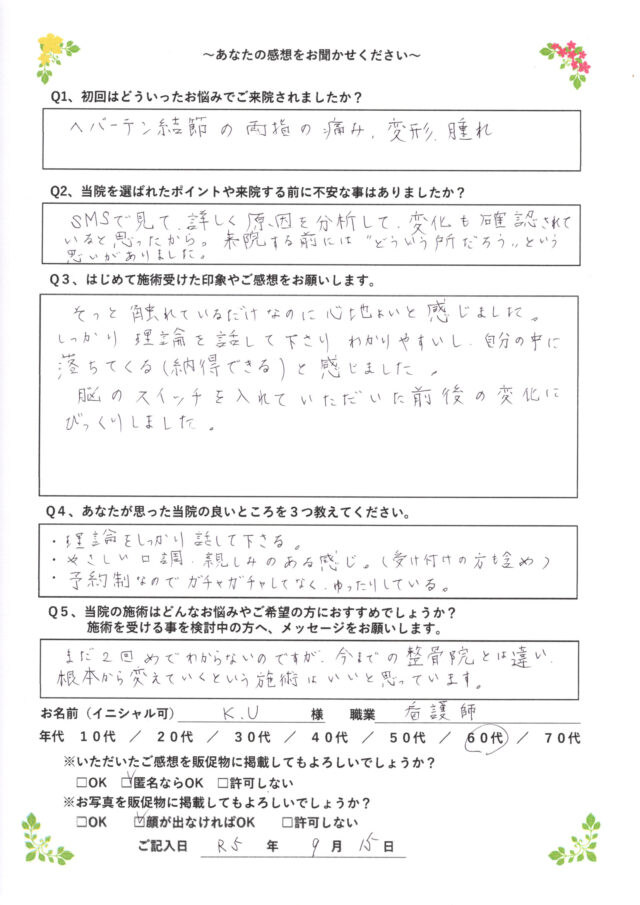 アンケート用紙